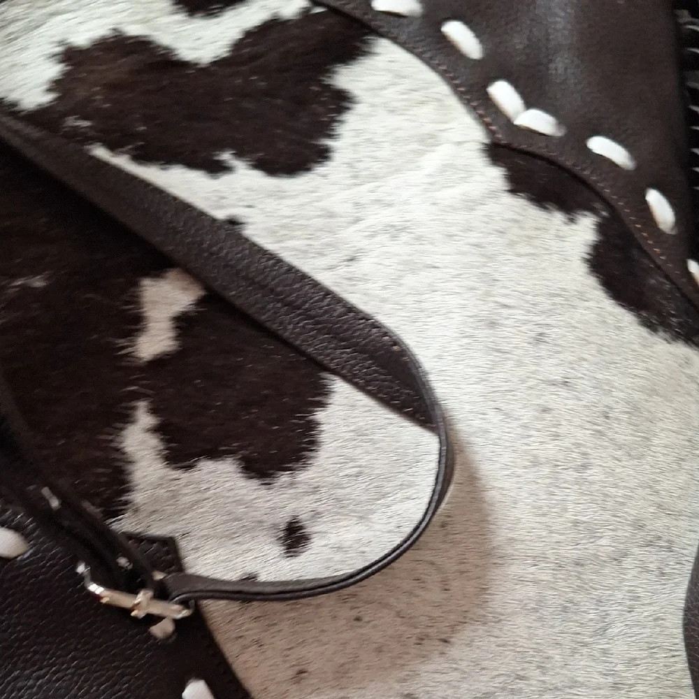 Classy COWGIRL Fringe Black and White Shoulder Bag